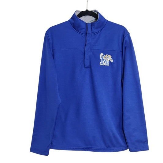 Colosseum Blue University of Memphis Tigers Quarter Snap Pullover Size Medium