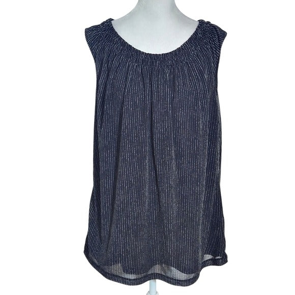 Cable & Gauge Black and White Stripe Sleeveless Top Size XL