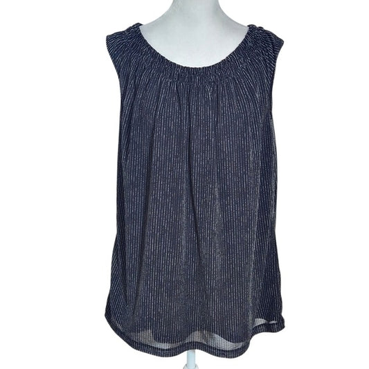 Cable & Gauge Black and White Stripe Sleeveless Top Size XL