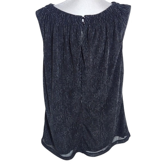 Cable & Gauge Black and White Stripe Sleeveless Top Size XL