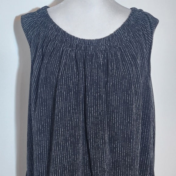 Cable & Gauge Black and White Stripe Sleeveless Top Size XL