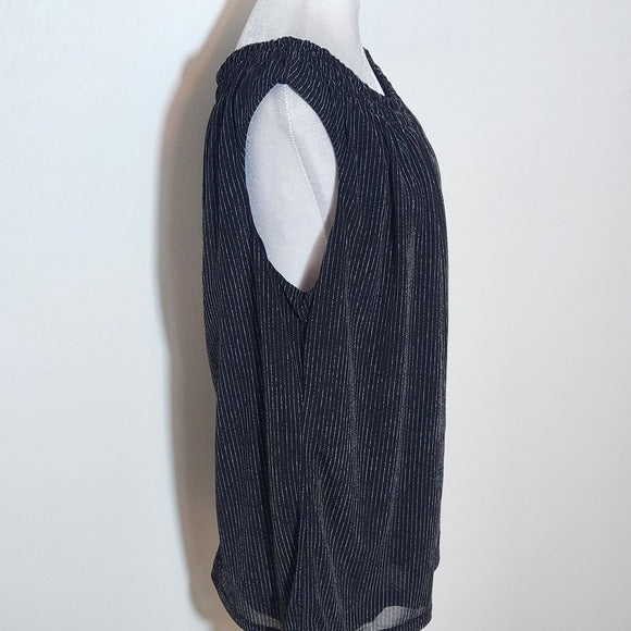 Cable & Gauge Black and White Stripe Sleeveless Top Size XL