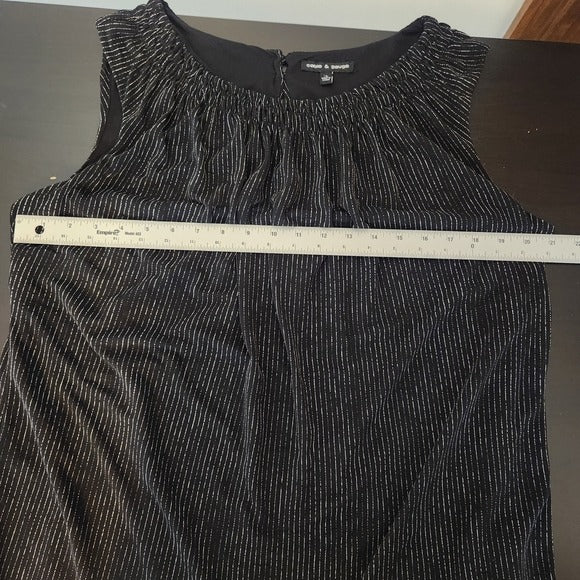 Cable & Gauge Black and White Stripe Sleeveless Top Size XL