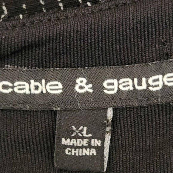 Cable & Gauge Black and White Stripe Sleeveless Top Size XL