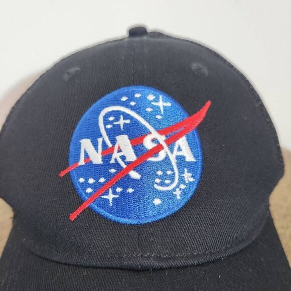 NASA Black Baseball Cap One Size NASA Blue Logo Trucker Hat