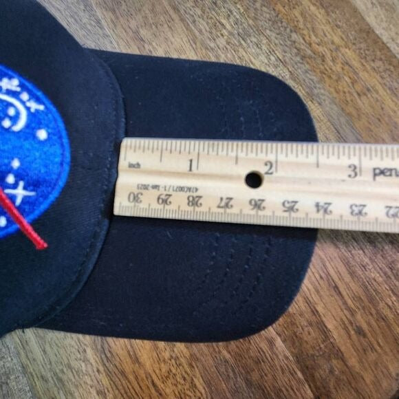 NASA Black Baseball Cap One Size NASA Blue Logo Trucker Hat