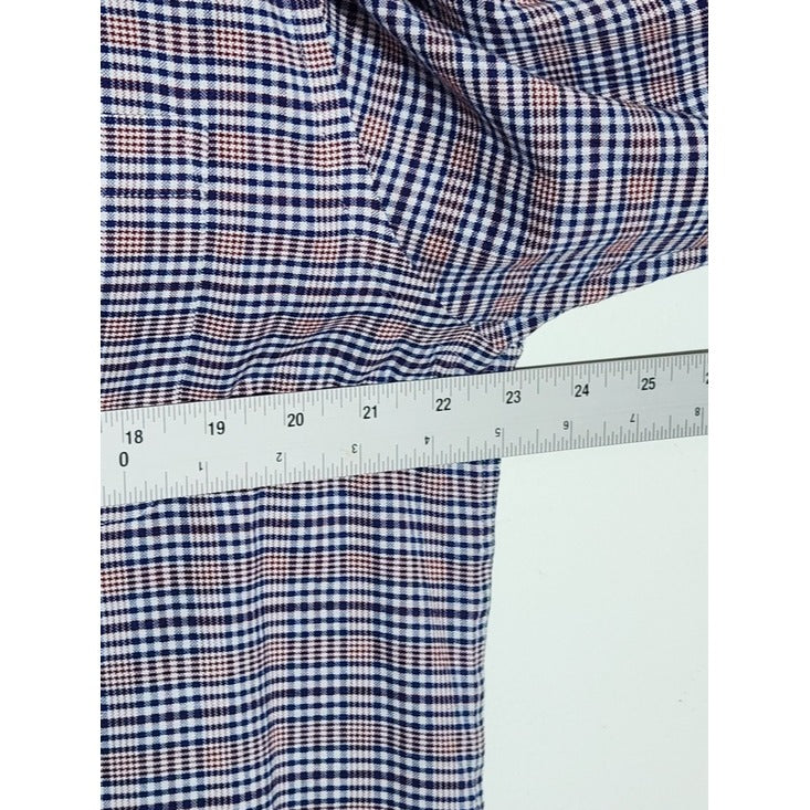 Dockers Blue and Brown Plaid Button Down Shirt Size Large