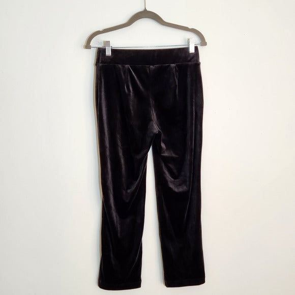 J. Jill Slim Leg Black Velvet Pull-On Ankle Pants Size XS Petite