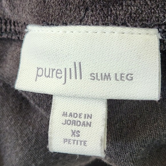 J. Jill Slim Leg Black Velvet Pull-On Ankle Pants Size XS Petite