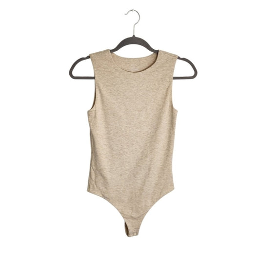 Nuuds Tan Oatmeal Sleeveless Bodysuit Size XS