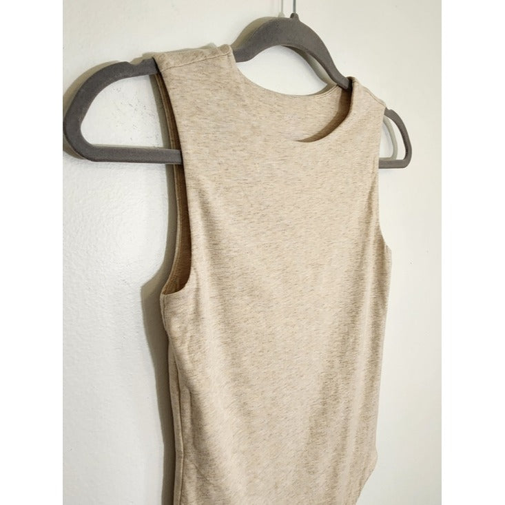 Nuuds Tan Oatmeal Sleeveless Bodysuit Size XS