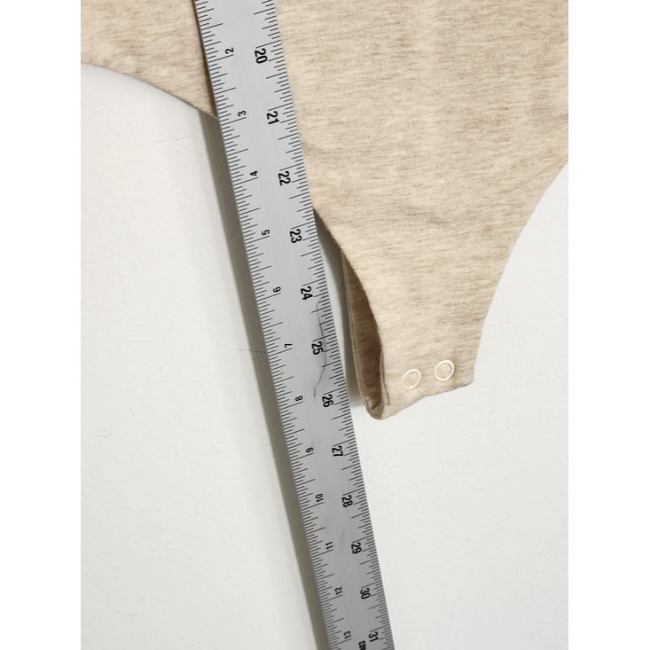 Nuuds Tan Oatmeal Sleeveless Bodysuit Size XS