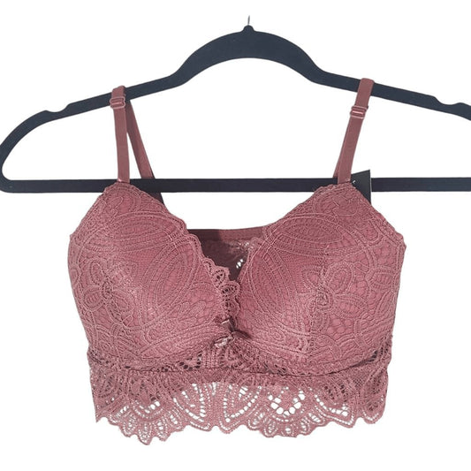 Frederick's of Hollywood Pink Lace Bralette NWT Size XL Rose Pink Bralette