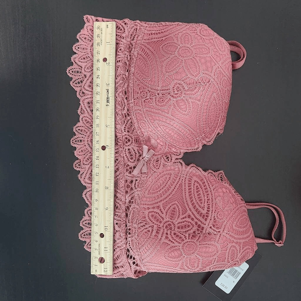 Frederick's of Hollywood Pink Lace Bralette NWT Size XL Rose Pink Bralette