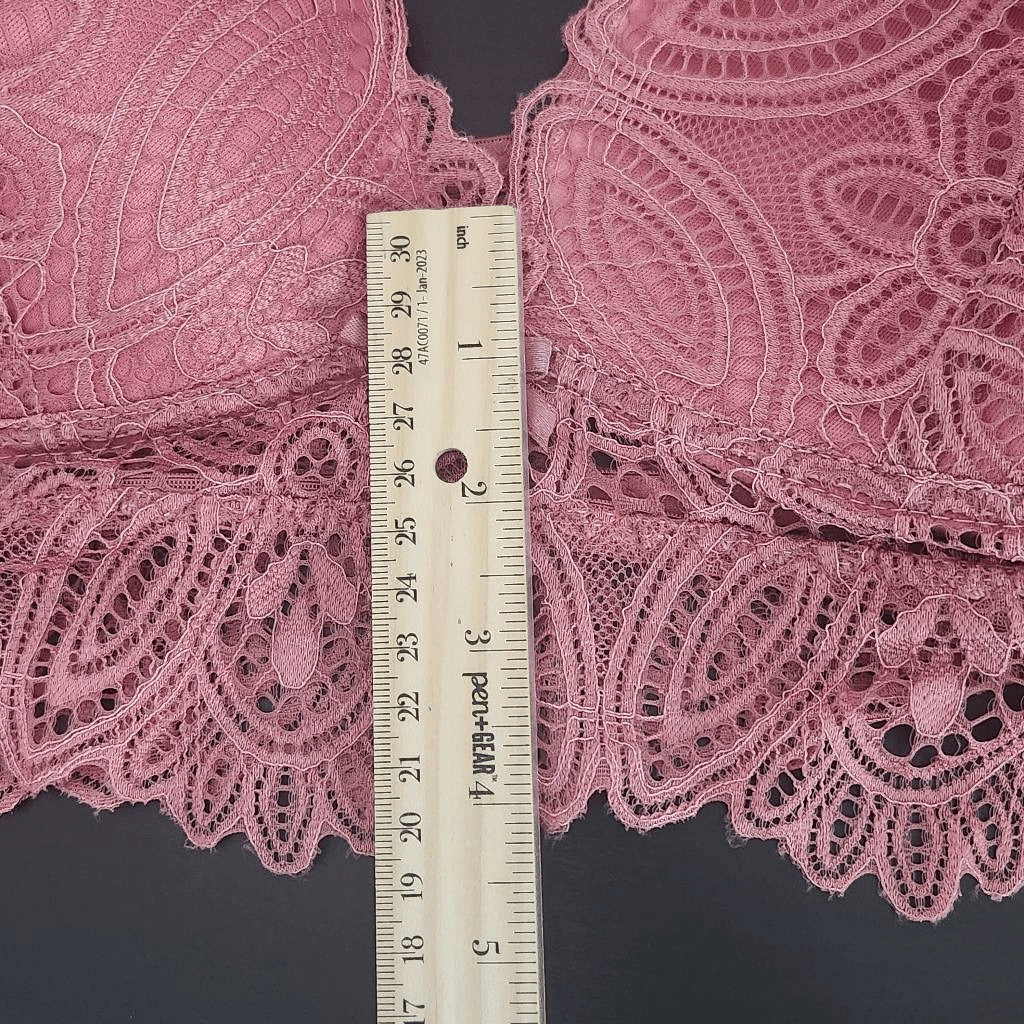 Frederick's of Hollywood Pink Lace Bralette NWT Size XL Rose Pink Bralette
