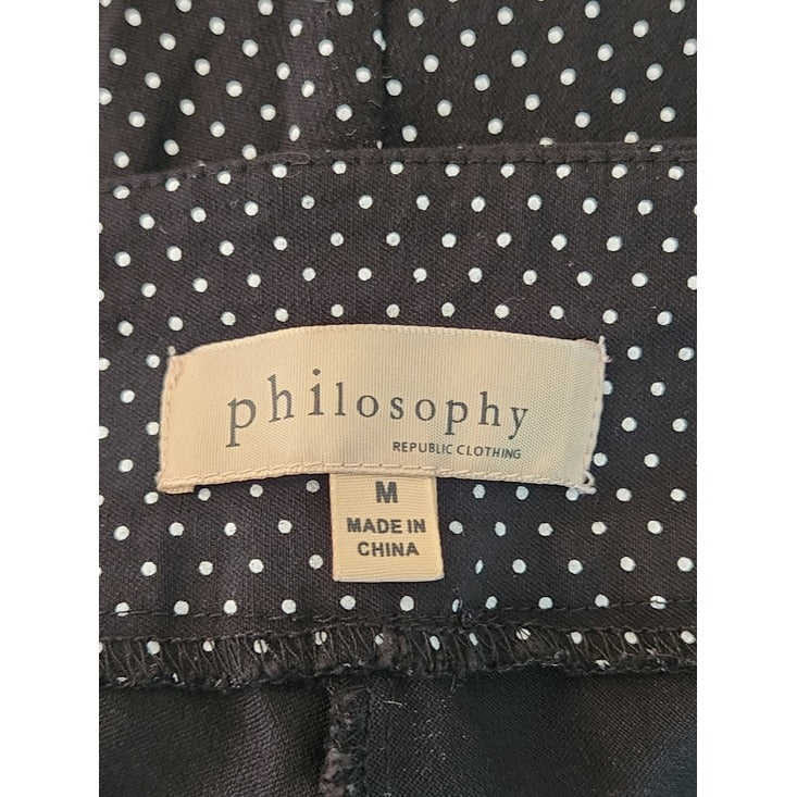 Philosophy Black and White Polka Dot Capri Pants Size Medium