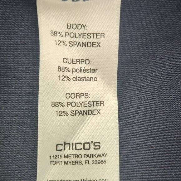Chico's Zenergy Navy and Green Print Tank Top Size Large Navy Activewear Tank