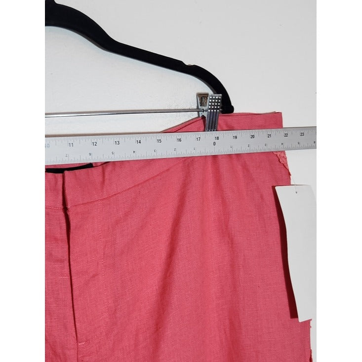 Ashro Pink Linen Pants with Lace Appliqué Size 22W NWT