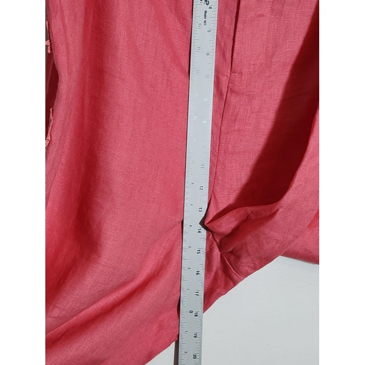 Ashro Pink Linen Pants with Lace Appliqué Size 22W NWT
