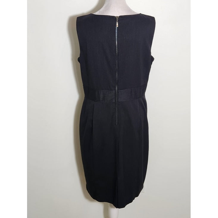 Style & Co Black and Gray Pinstripe Sleeveless Sheath Dress Size 8