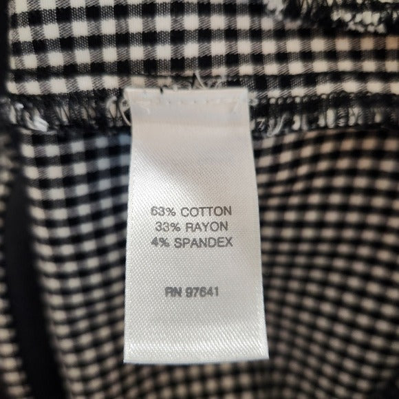 J. Jill Black and White Check Ankle Pants Size 8