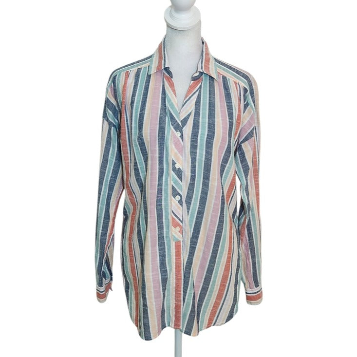 Dash Multi-Color Stripe Button Down Shirt Size Small