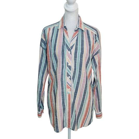 Dash Multi-Color Stripe Button Down Shirt Size Small
