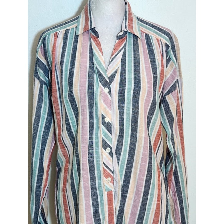 Dash Multi-Color Stripe Button Down Shirt Size Small