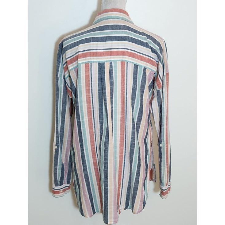 Dash Multi-Color Stripe Button Down Shirt Size Small