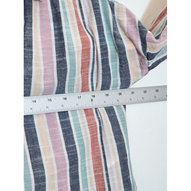Dash Multi-Color Stripe Button Down Shirt Size Small