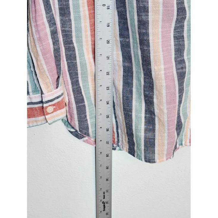 Dash Multi-Color Stripe Button Down Shirt Size Small