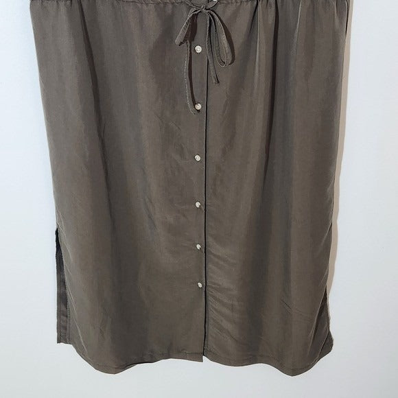 Old Navy Army Green Sleeveless Button-Down Shirt Dress Size Large