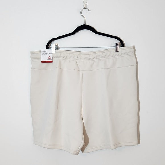 Reebok Cream Knit Athletic Shorts with Drawstring and Pockets 9" Inseam Size 3XL