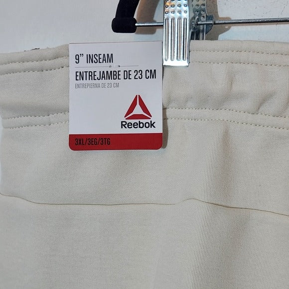 Reebok Cream Knit Athletic Shorts with Drawstring and Pockets 9" Inseam Size 3XL