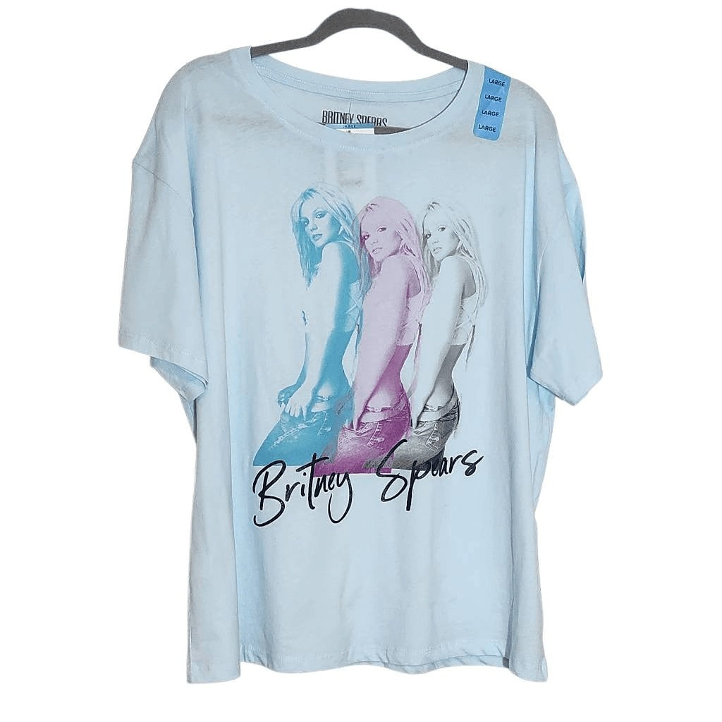 Britney Spears T-Shirt NWT Size Large Blue Short Sleeve Britney Spears Tee