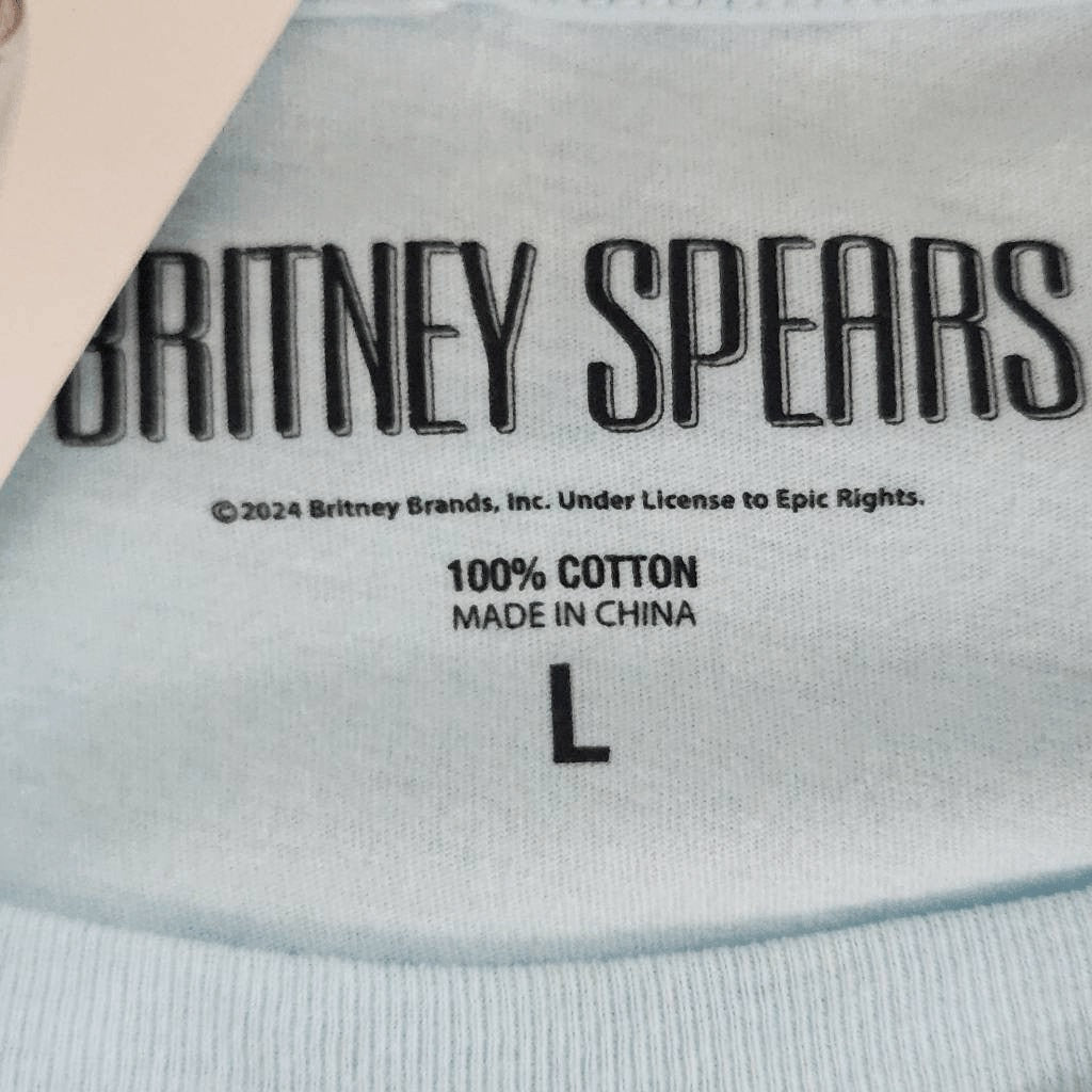 Britney Spears T-Shirt NWT Size Large Blue Short Sleeve Britney Spears Tee