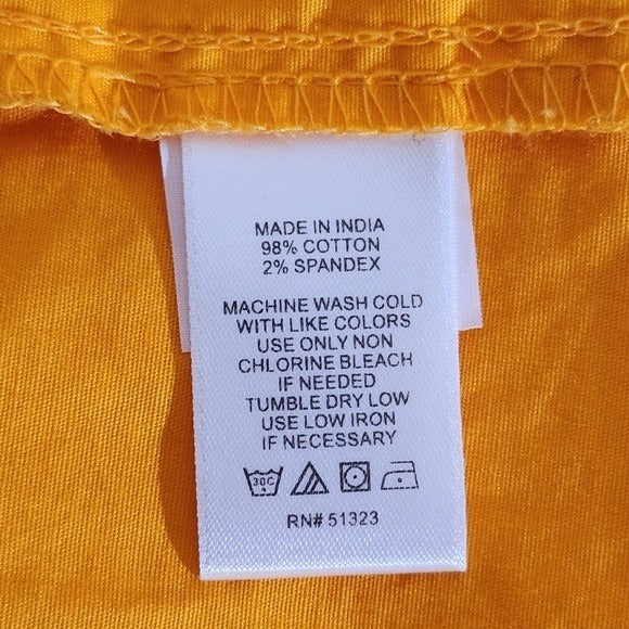 CeCe Orange Gold Sleeveless Tiered Cotton Dress Size Large Gold Mini Dress