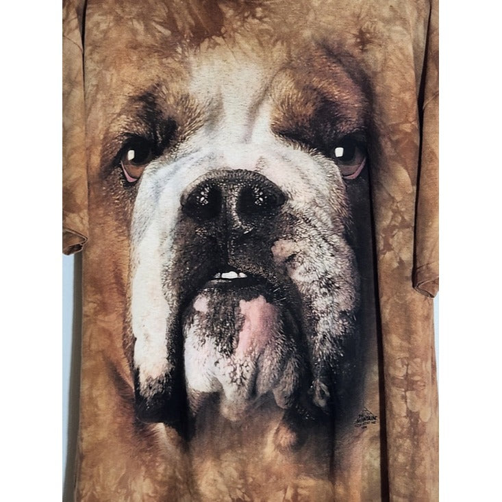 The Mountain Brown Tie Dye Bulldog Face Tee Size XL