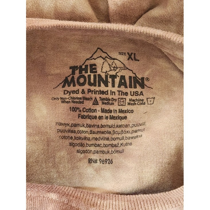 The Mountain Brown Tie Dye Bulldog Face Tee Size XL