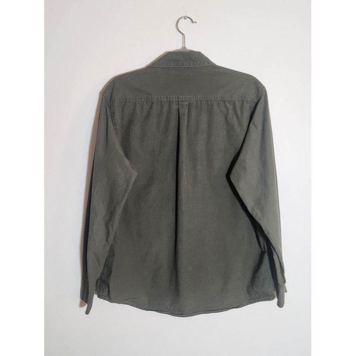 Wrangler Army Green Utility Button Down Shirt Size Medium