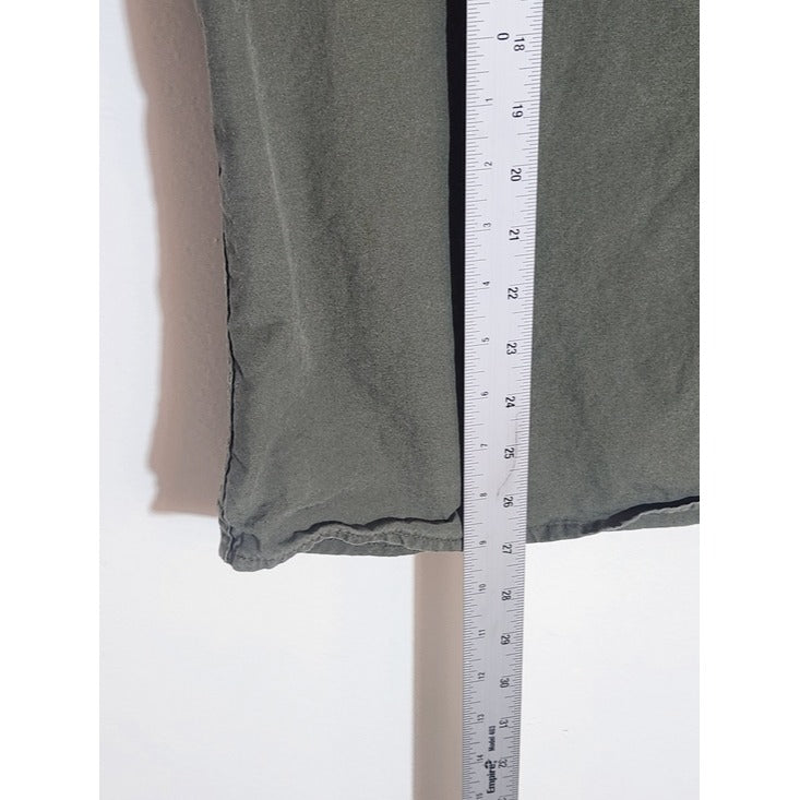 Wrangler Army Green Utility Button Down Shirt Size Medium