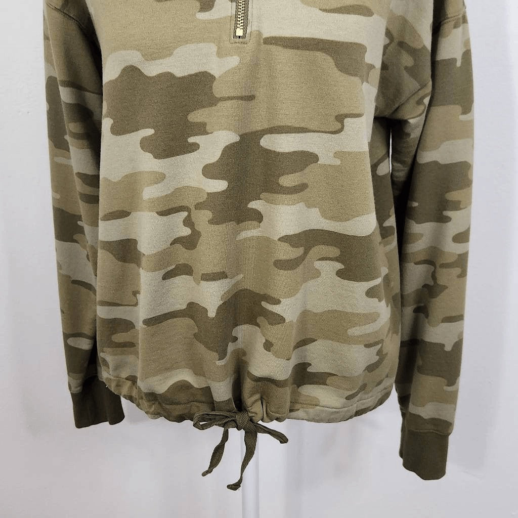 AnyBody Green Camo Pullover Size XXS Sporty Camo Top