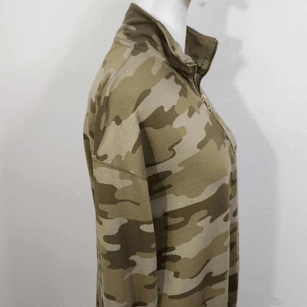AnyBody Green Camo Pullover Size XXS Sporty Camo Top