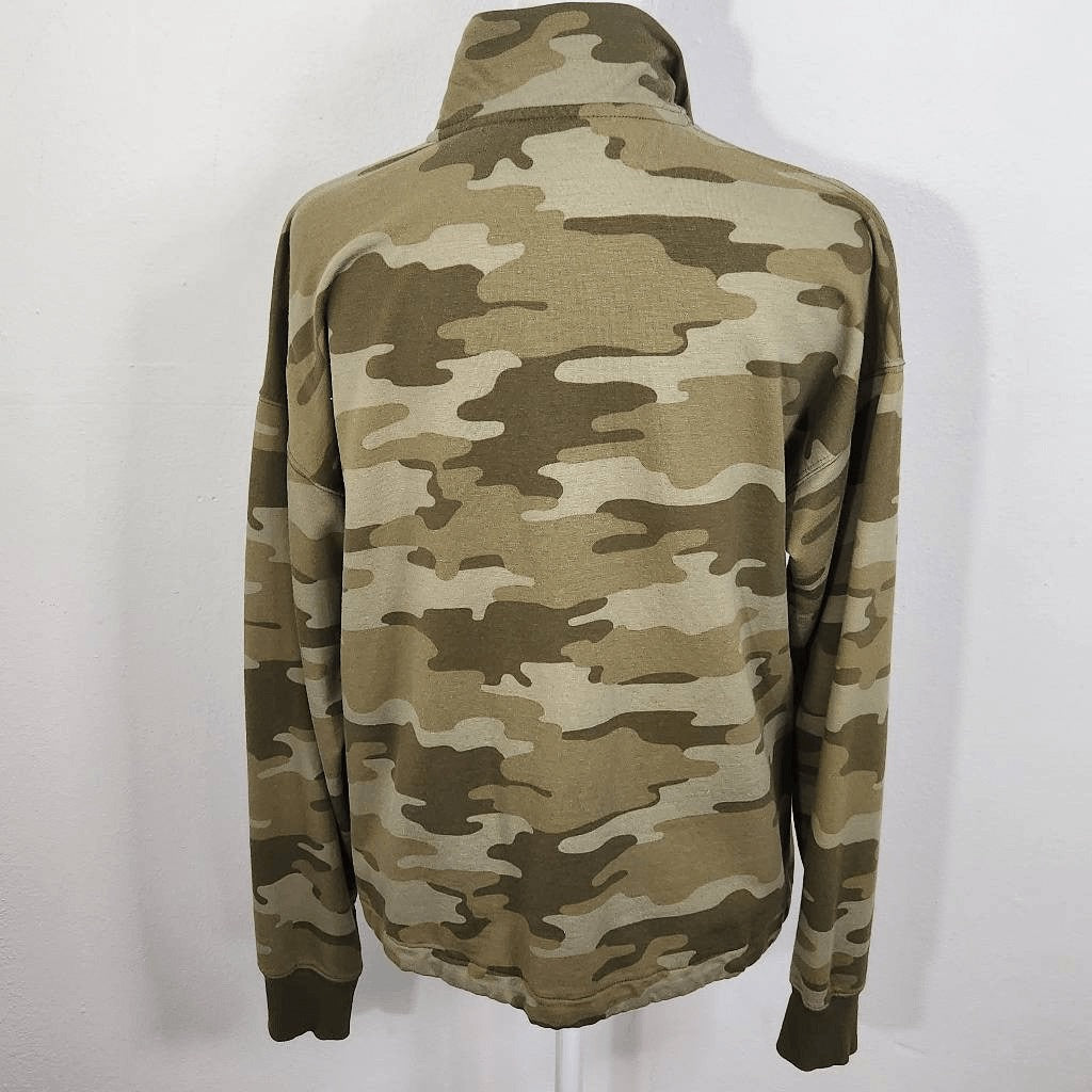 AnyBody Green Camo Pullover Size XXS Sporty Camo Top
