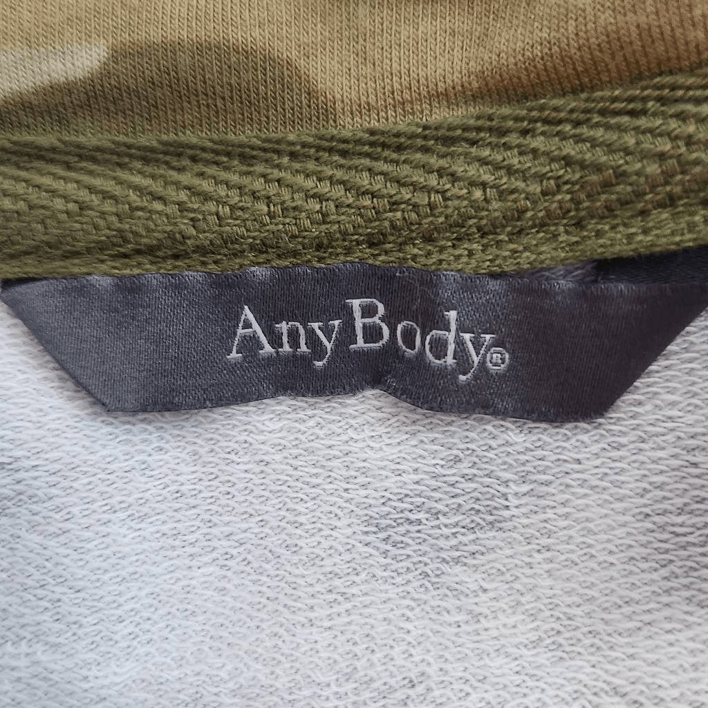 AnyBody Green Camo Pullover Size XXS Sporty Camo Top