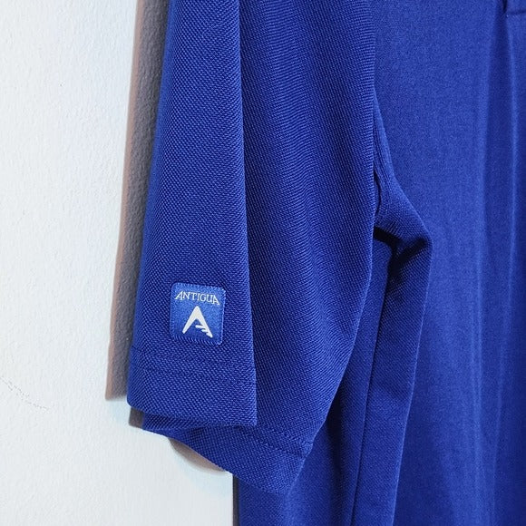 Antigua Mens Cubs Blue Short Sleeve Polo with Logo Size Medium