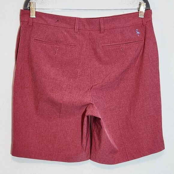 TailorByrd Coral Pink Golf Shorts Size 34 Preppy Dark Pink Golf Shorts