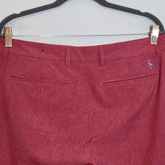 TailorByrd Coral Pink Golf Shorts Size 34 Preppy Dark Pink Golf Shorts