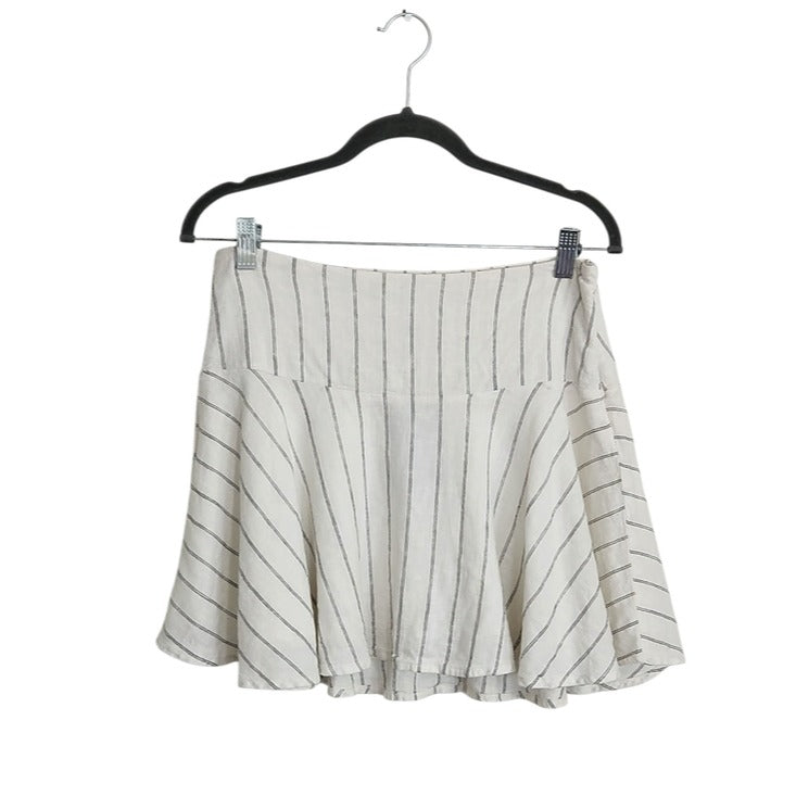 Universal Thread Off White Striped Linen Blend Mini Skirt Size Small NWT Flaw