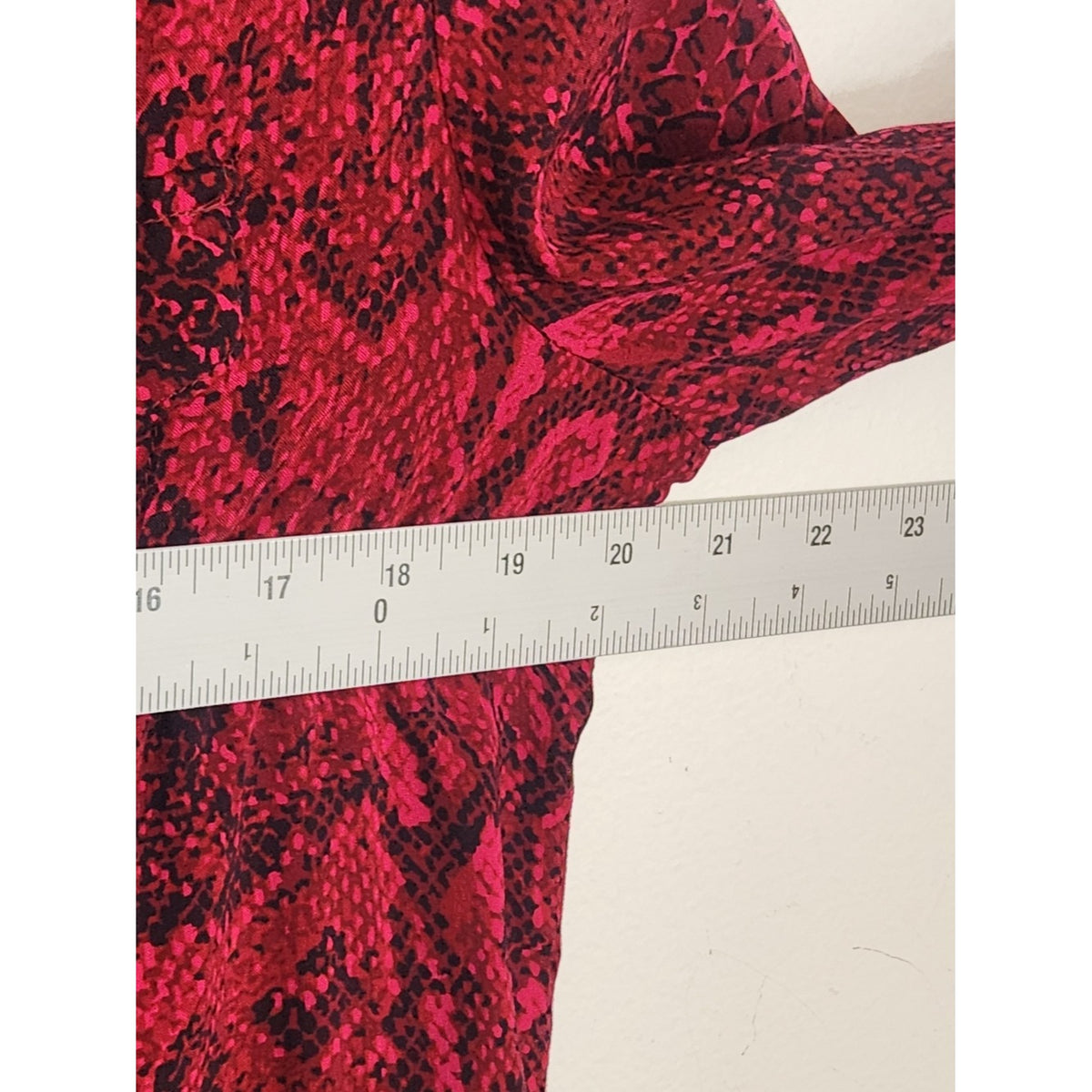 Cato Magenta and Black Snake Print Button-Up Blouse Size Large